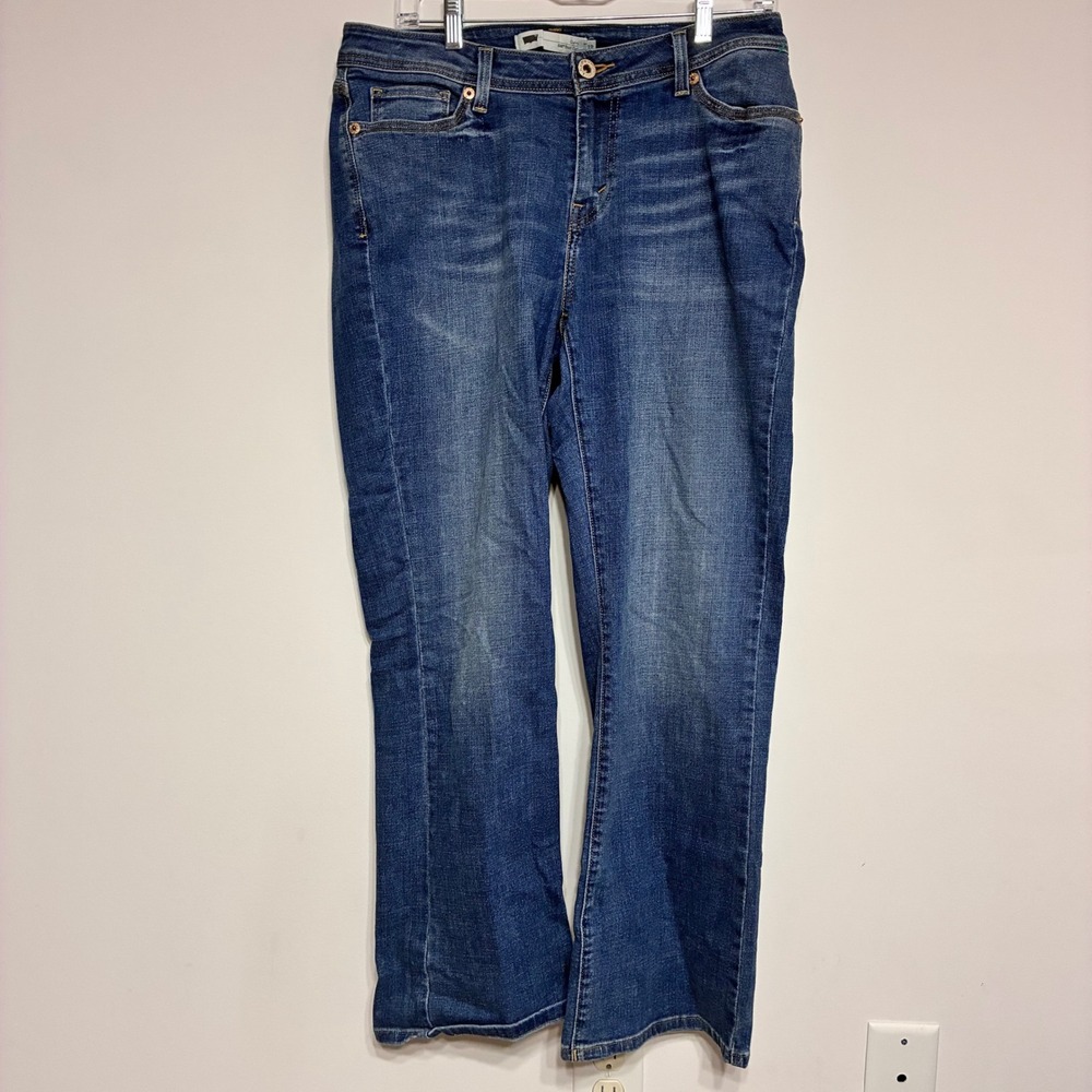 Levis 529 Curvy Boot Cut Jeans Medium Wash Blue Denim Womens 12 Mid Rise